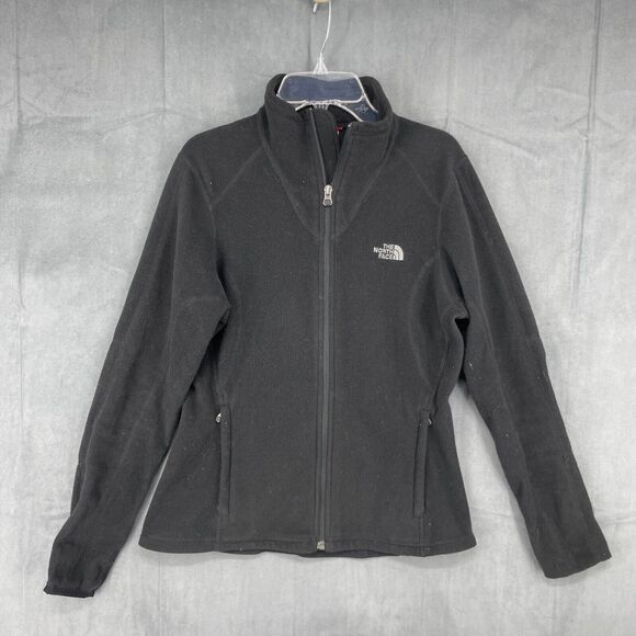 The North Face Sweater Womens Medium Black Polartec Classic Full Zip Logo - Picture 1 of 9